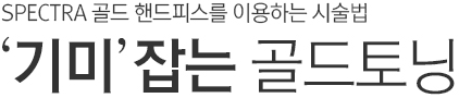 SPECTRA 골드 핸드피스를 이용하는 시술법. 기미 잡는 골드 토닝.
