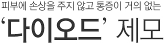 피부에 손상을 주지 않고 통증이 거의 없는 다이오드 제모.