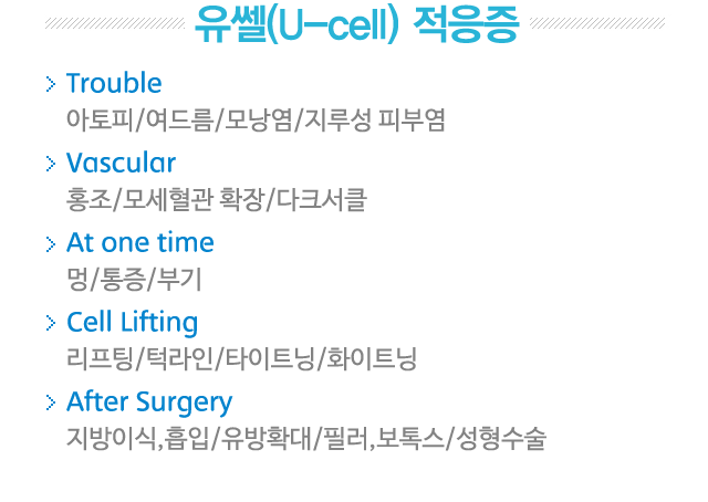 유쎌(u-cell) 적응증